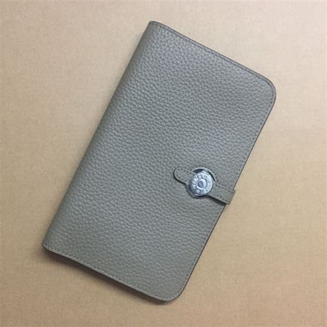 hermes dogon wallet grey